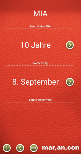 NameChecker App - Beispiel "Mia"