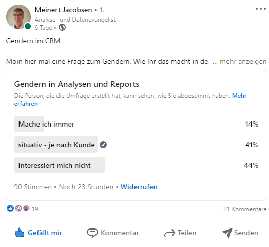 Gendern Umfrage