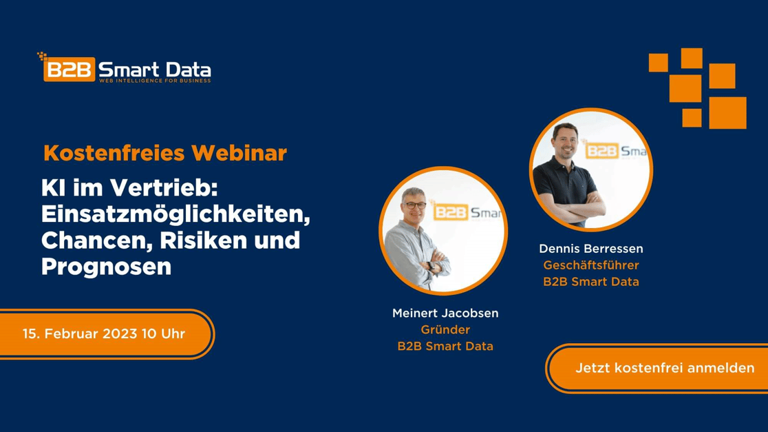 Webinar KI im Vertrieb 15.02.2023 10:00Uhr B2B Smart Data